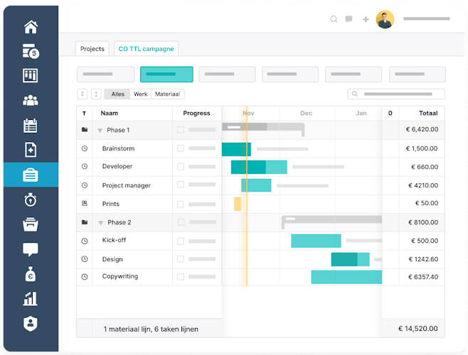 LP Header Screen Gantt Chart