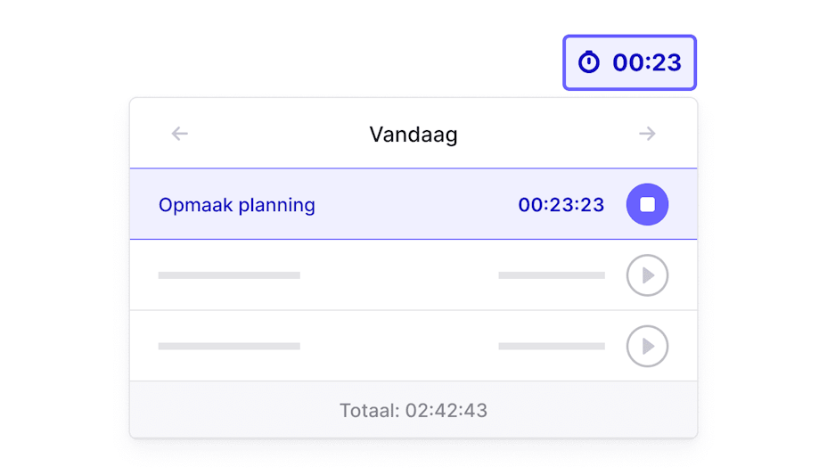 BE NL Registreer nauwgezet met de Time Tracker